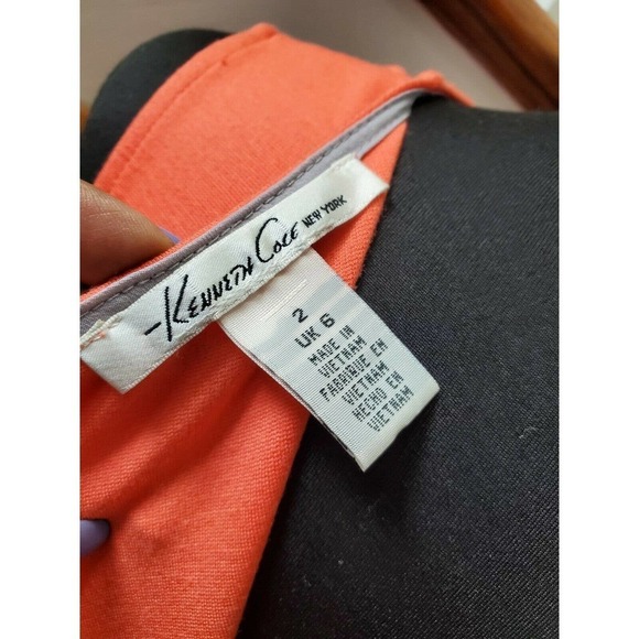 Kenneth Cole Women's Orange Rayon Sleeveless Round Neck Knee Length Dress Size 2 - Picture 7 of 11